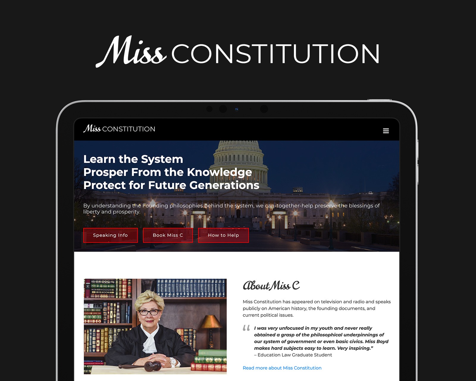 Miss Constitution Logo and Website Design
